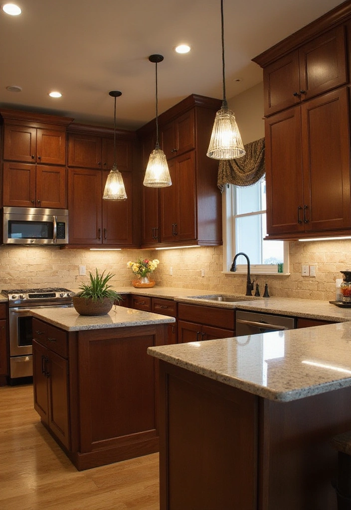 22 Modern Luxury Small Kitchen Ideas - 21. Layered Lighting