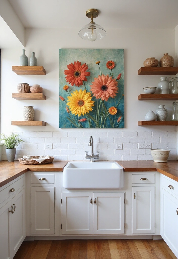 22 Modern Luxury Small Kitchen Ideas - 16. Artful Decor