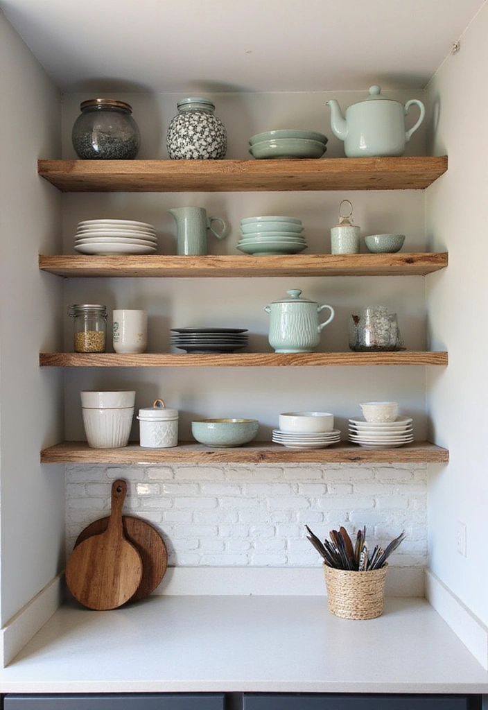 22 Modern Luxury Small Kitchen Ideas - 3. Open Shelving Elegance
