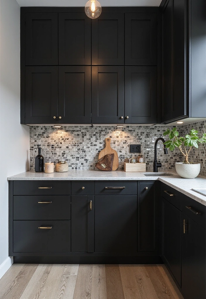 22 Modern Luxury Small Kitchen Ideas - 20. High-Contrast Designs