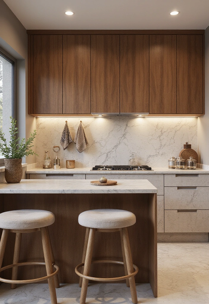 22 Modern Luxury Small Kitchen Ideas - 2. Luxurious Textures