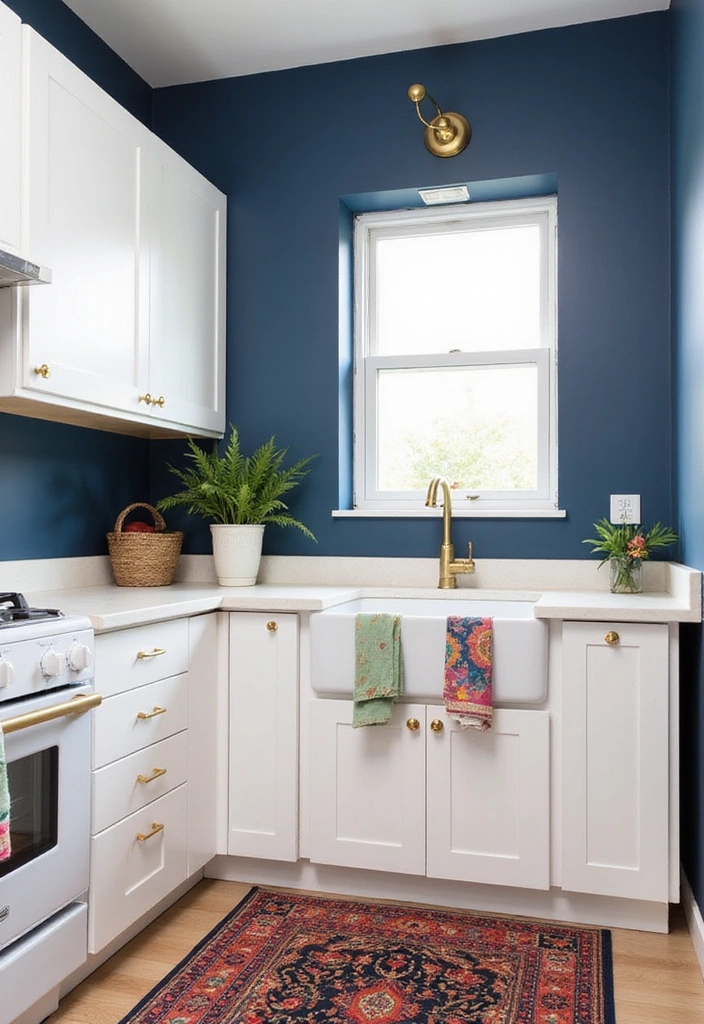 22 Modern Luxury Small Kitchen Ideas - 4. Bold Color Accents